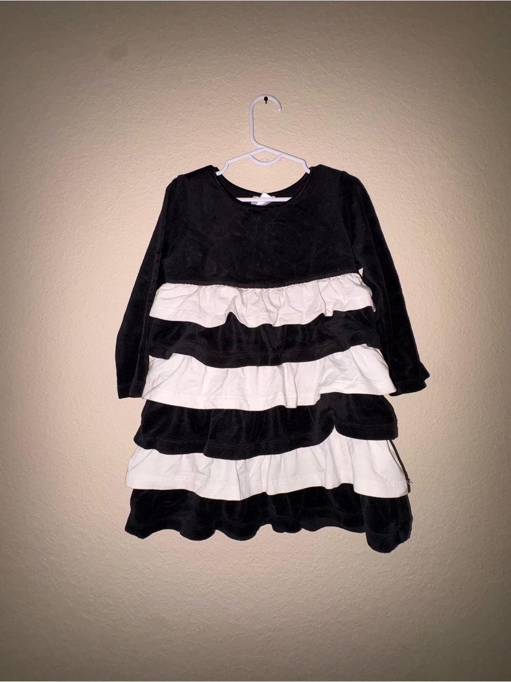 Hanna Andersson Black and White Ruffle Tier Dress